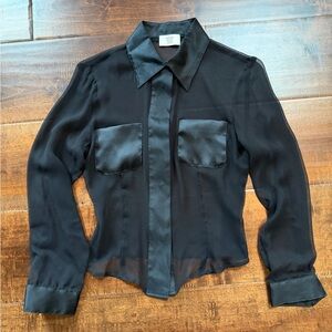 Maryam Nassir Zadeh Black Sheer Corsetted Blouse